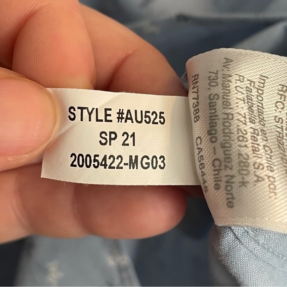 J. Crew Slim Fit Short Sleeve Floral Print Chambray Shirt XL - Picture 9 of 9